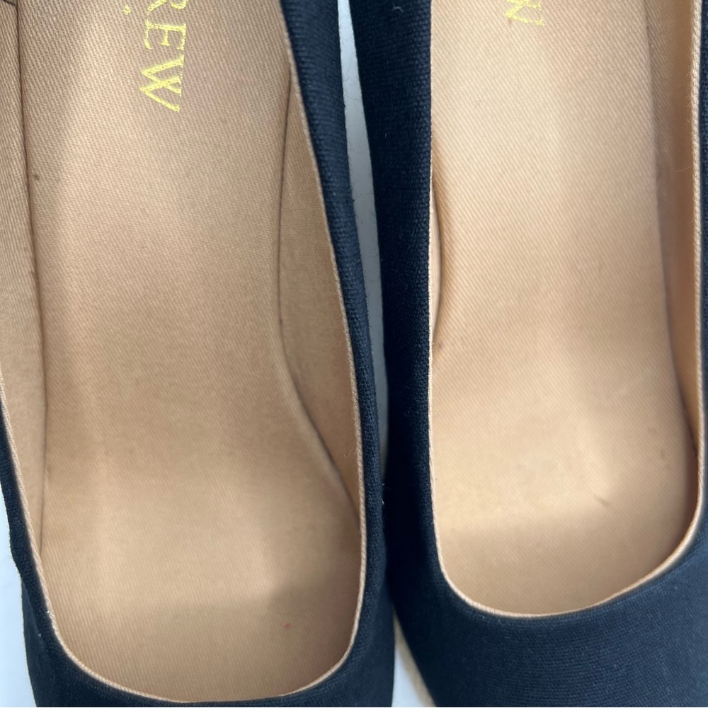 J. Crew Factory Canvas Espadrille Wedges Black Size 7.5 - Picture 7 of 14